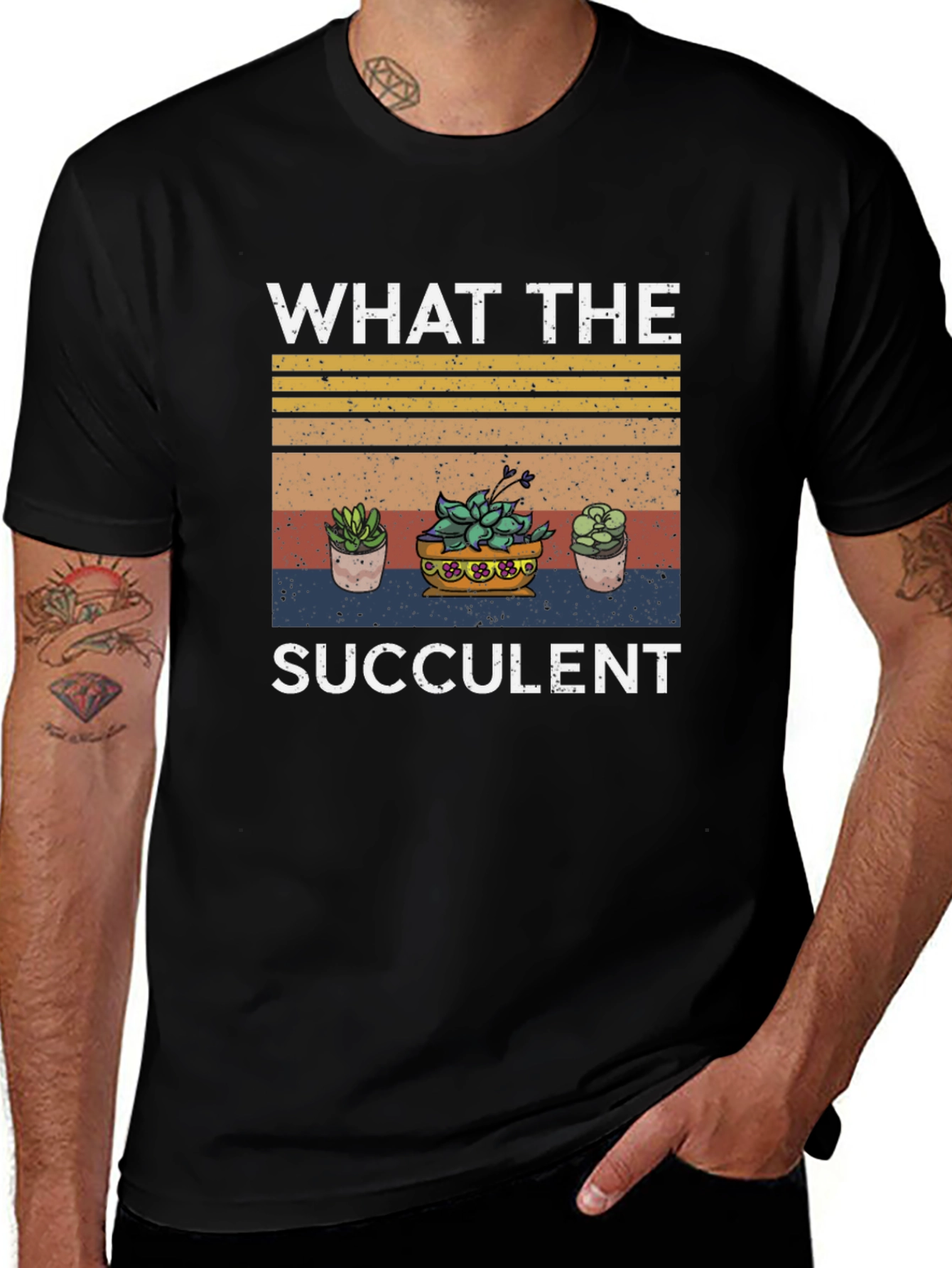 Variant 27 of What The Succulent T-Shirt - Trendy Plant Lover Tee