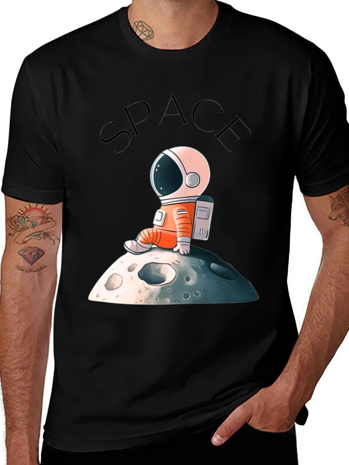 Variant 23 of Astronaut on Moon Graphic T-Shirt