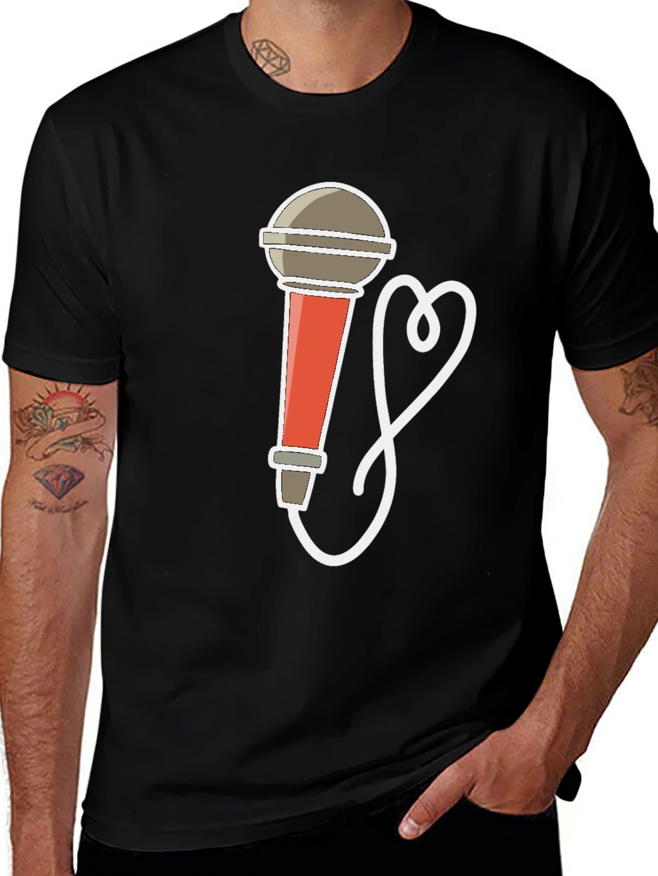 Variant 5 of Microphone Heart Graphic Tee