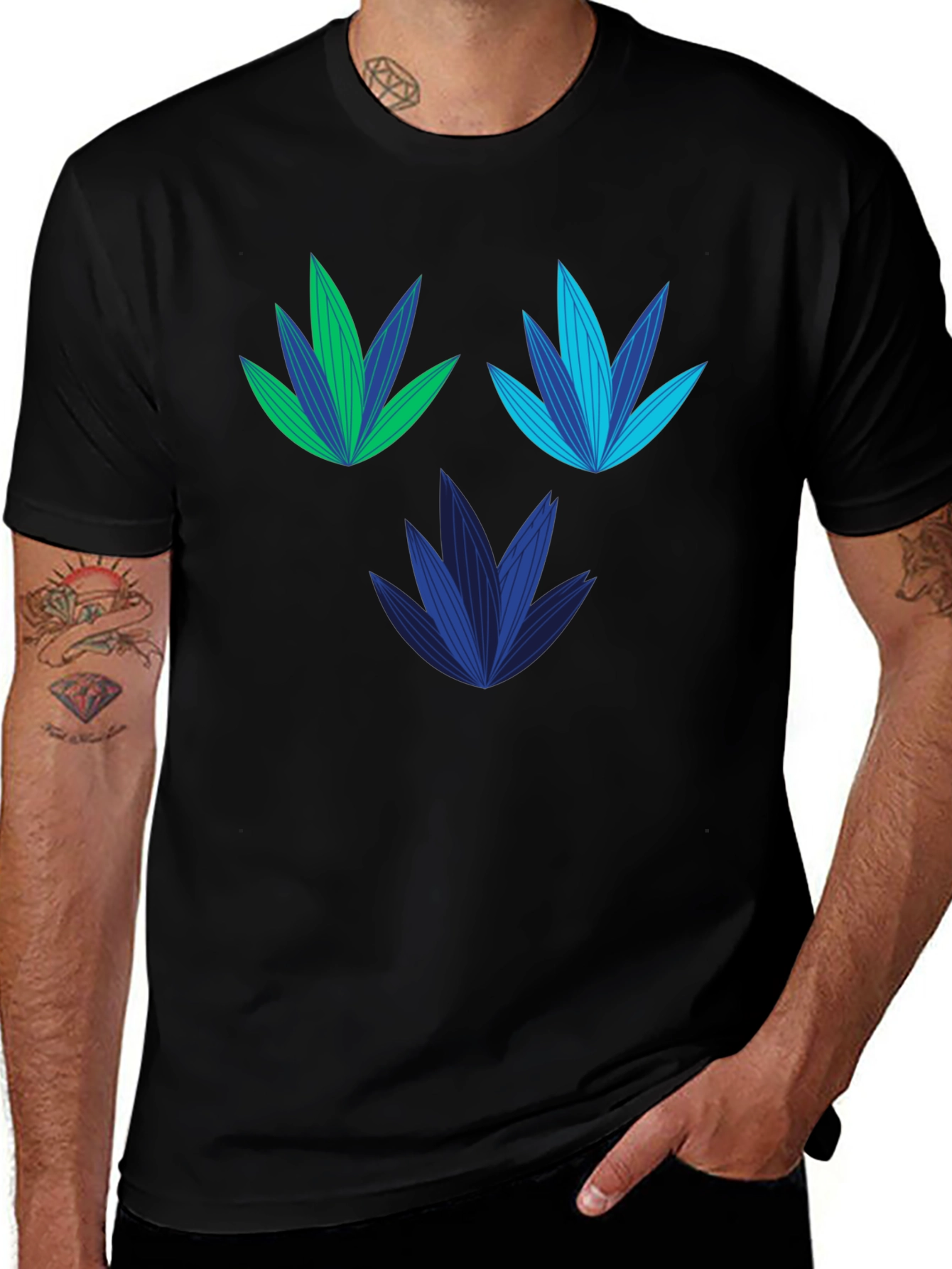 Variant 7 of Modern Botanical Black T-Shirt