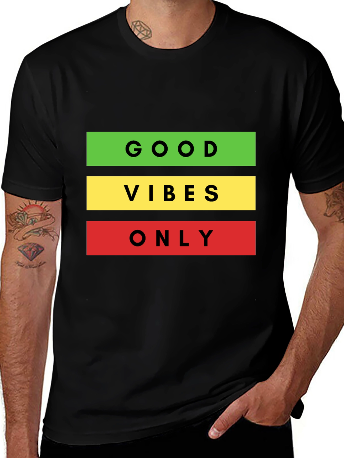 Variant 17 of Good Vibes Only Graphic Tee - Black