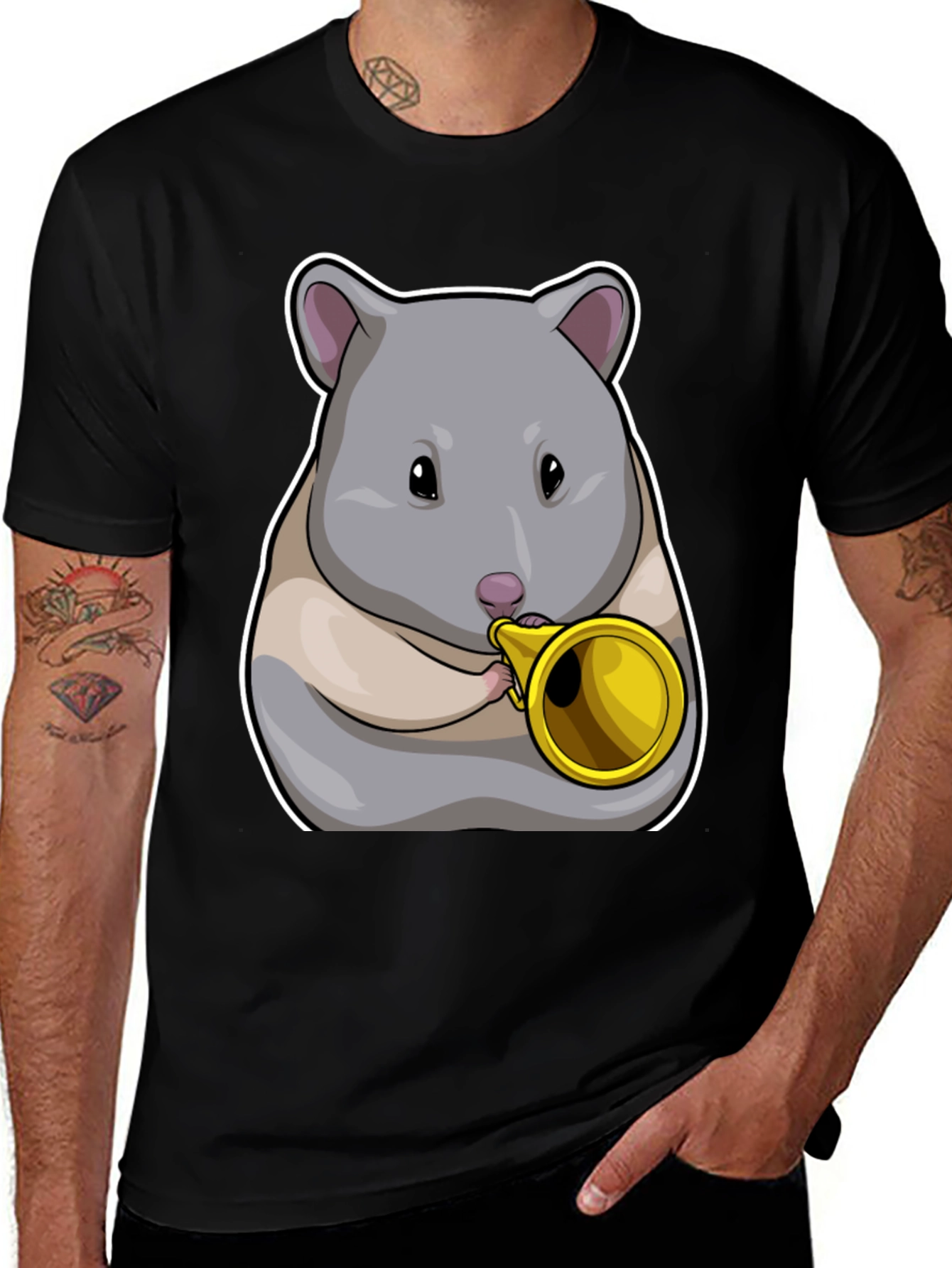 Variant 22 of Hamster Trumpet T-Shirt - Musical Animal Tee