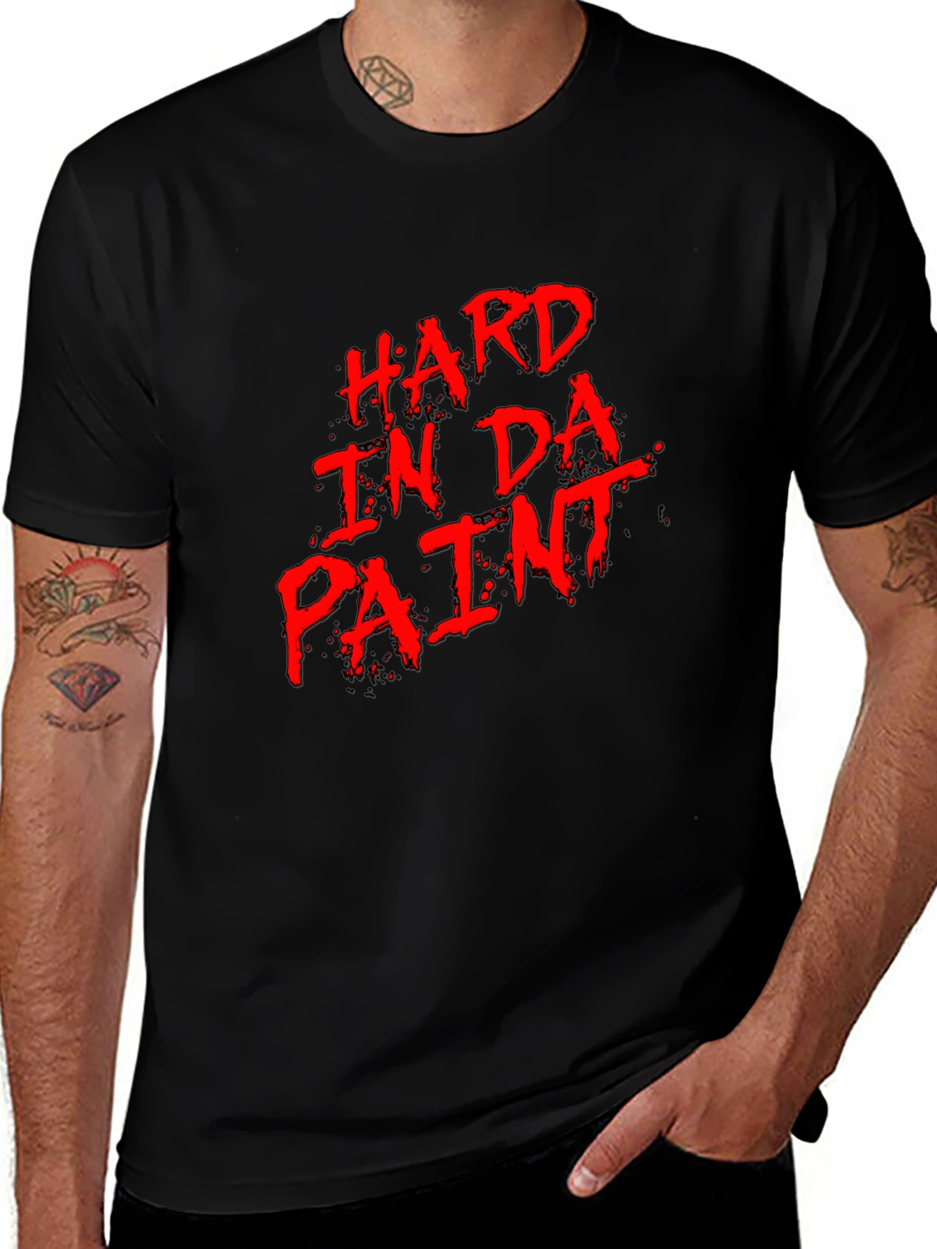 Variant 24 of Hard in Da Paint Graphic T-Shirt - Black