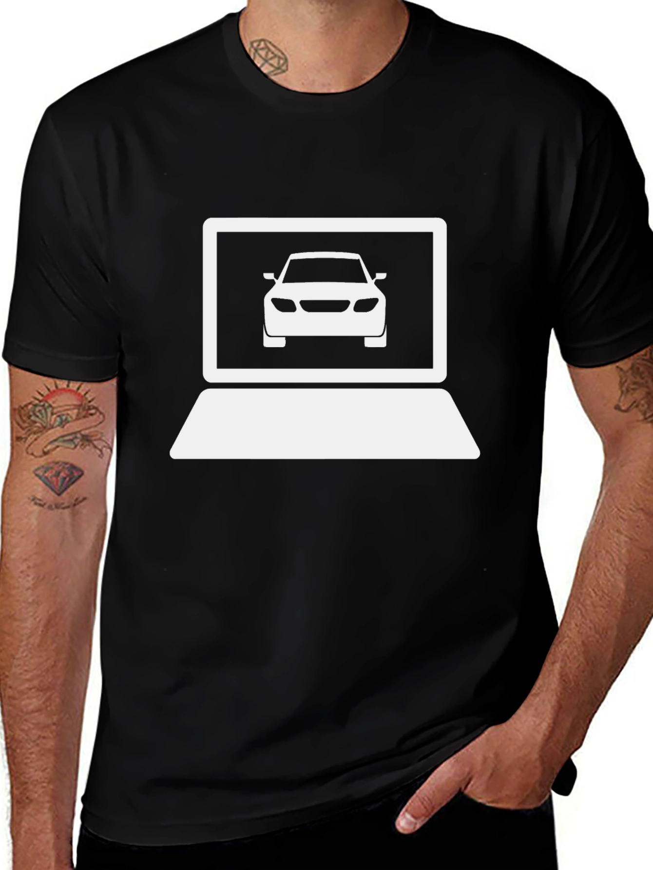 Variant 11 of Car Laptop Graphic T-Shirt