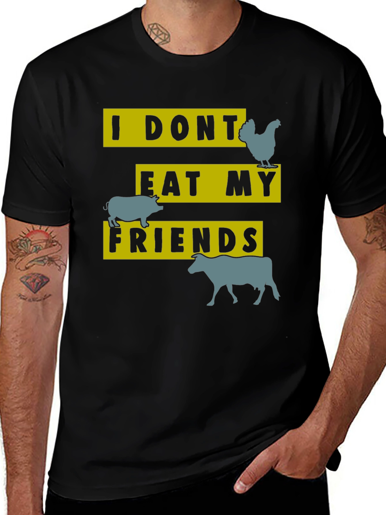 Variant 10 of Vegan Tee - I Don't Eat My Friends