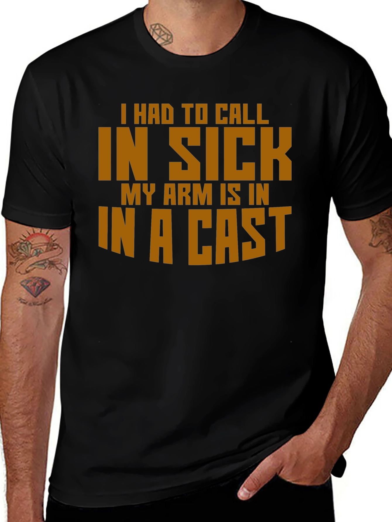 Variant 23 of Funny "In Sick" Arm Cast T-Shirt