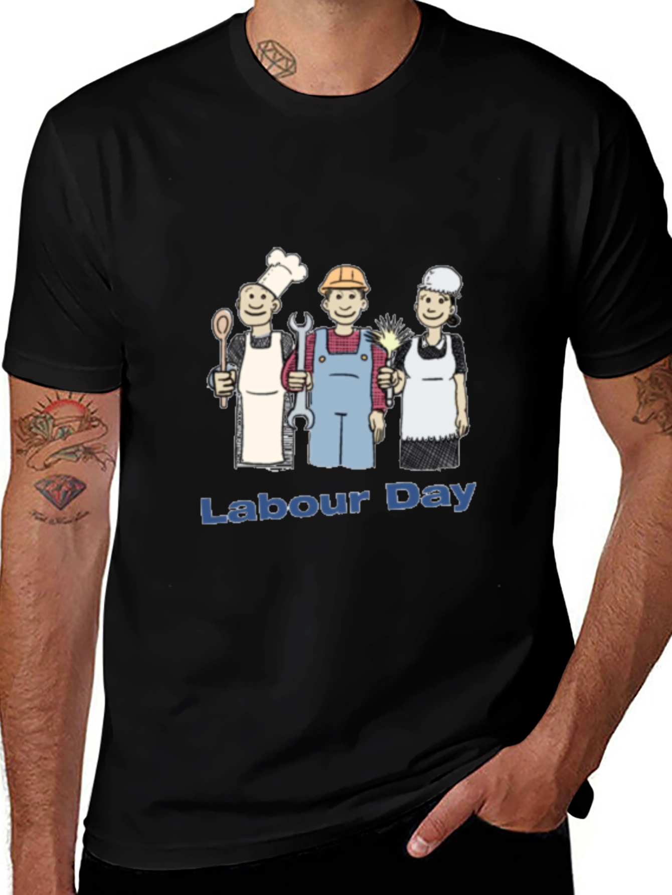 Labour Day Cartoon Graphic T-Shirt