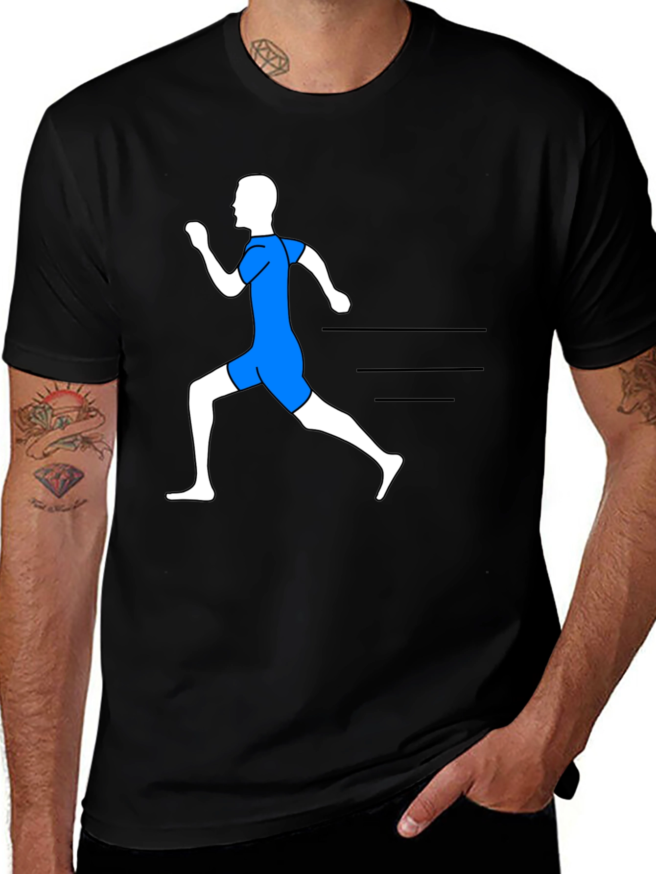 Variant 15 of Running Man Graphic Tee - Black Casual Shirt