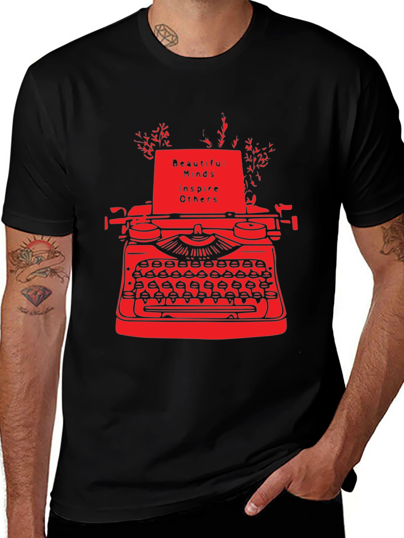 Variant 14 of Inspirational Typewriter Graphic Tee - Black