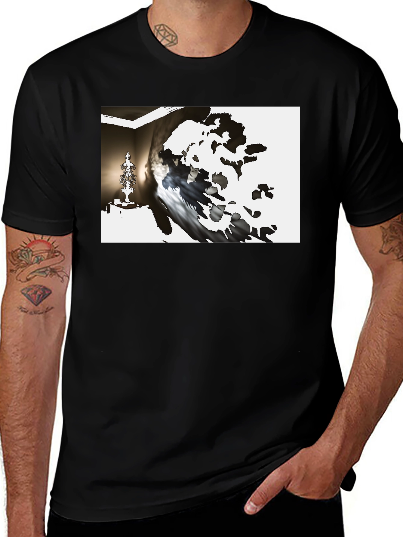 Variant 29 of Abstract Art Print Black T-Shirt