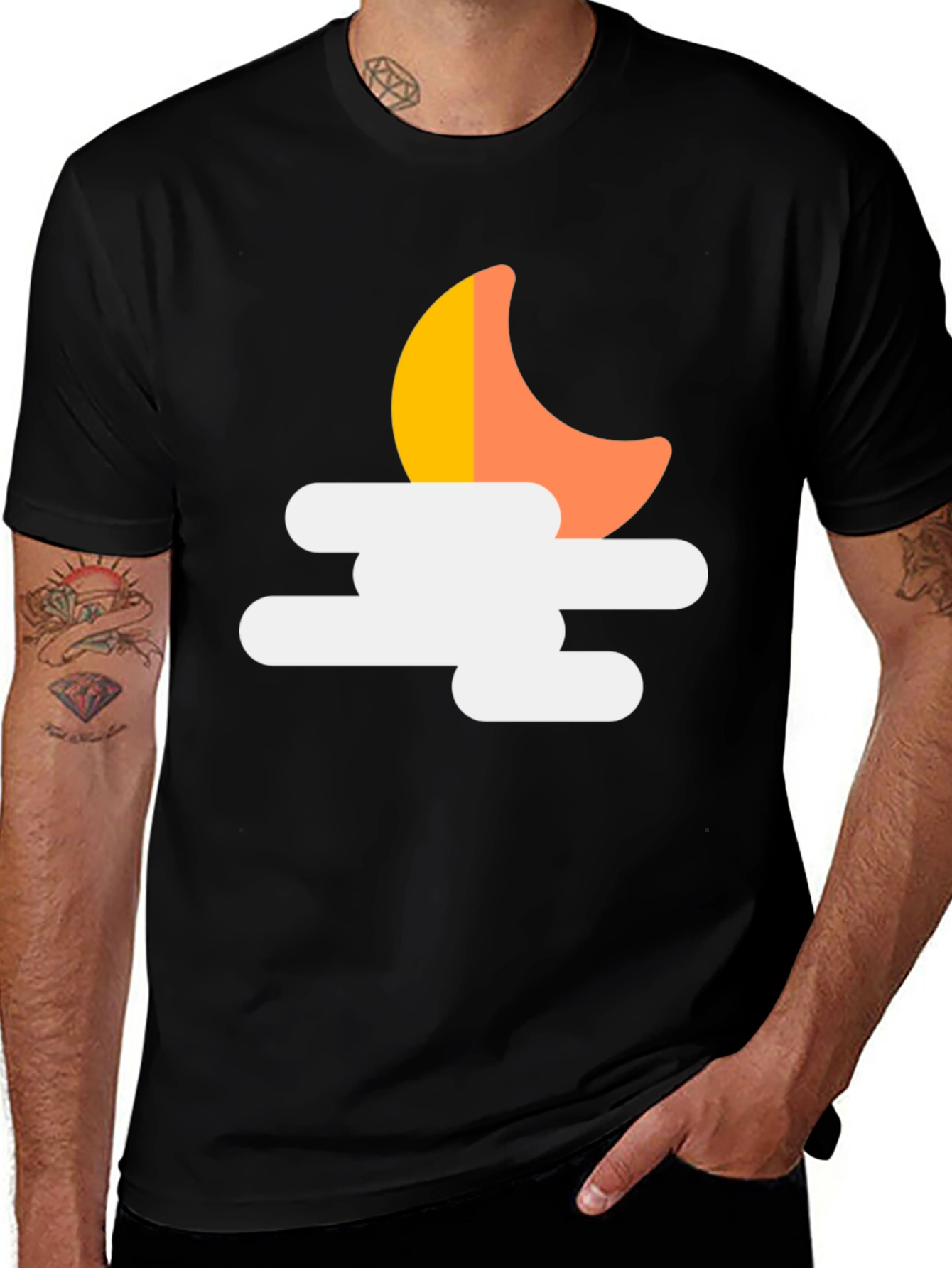 Variant 17 of Modern Crescent Moon Graphic Tee - Stylish & Comfortable