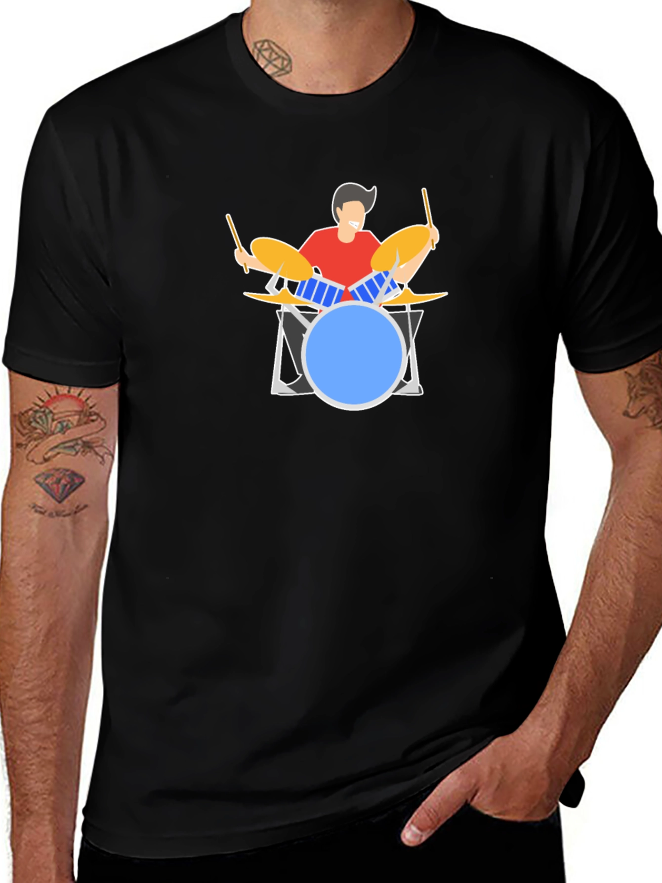 Variant 14 of Drummer Graphic Tee - Music Lover Gift