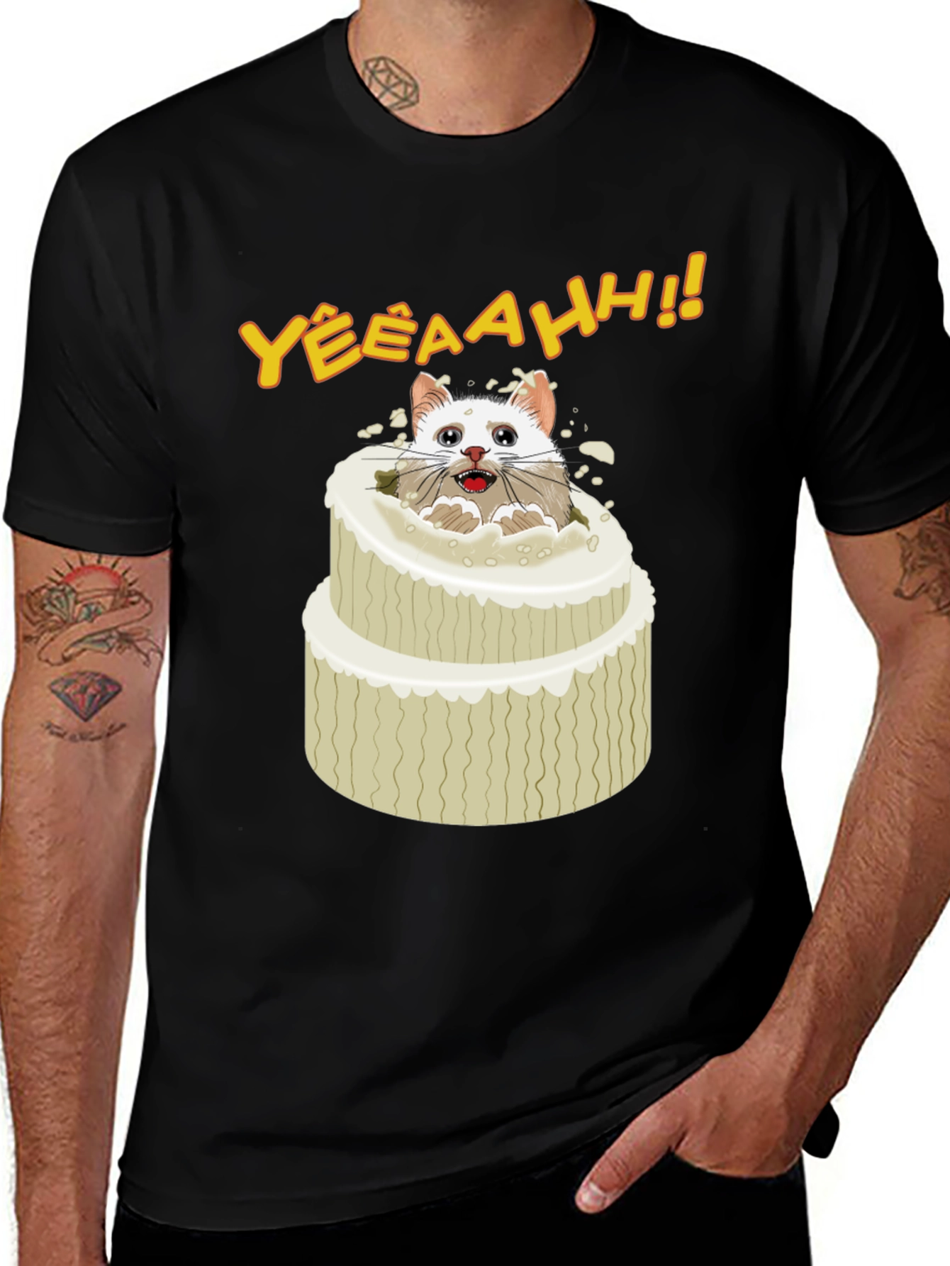 Variant 15 of Cat in Cake YEEAAHH!! T-Shirt