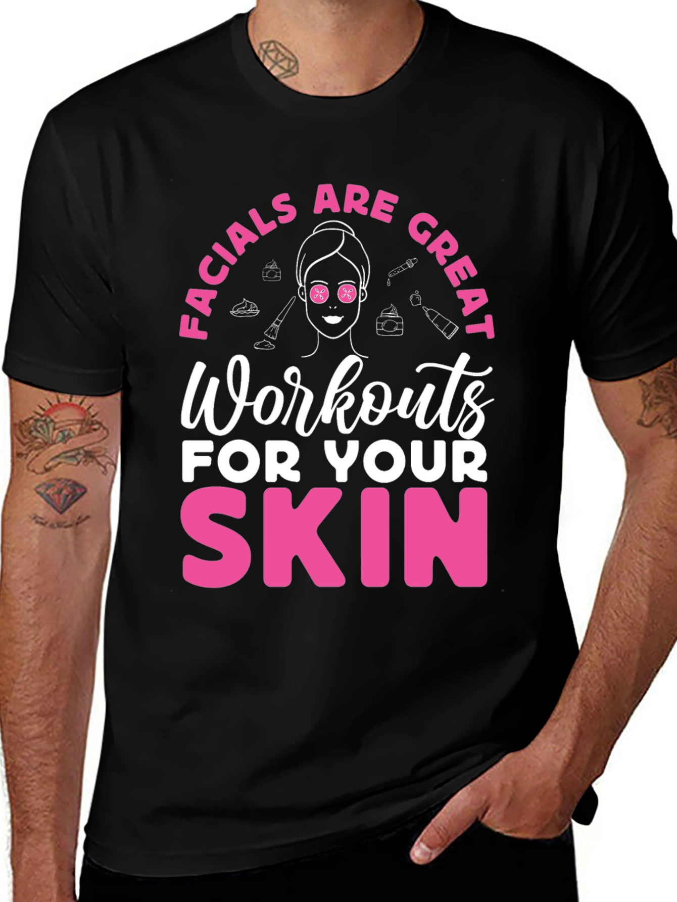 Black Facials are Great Workouts Skin T-Shirt main image