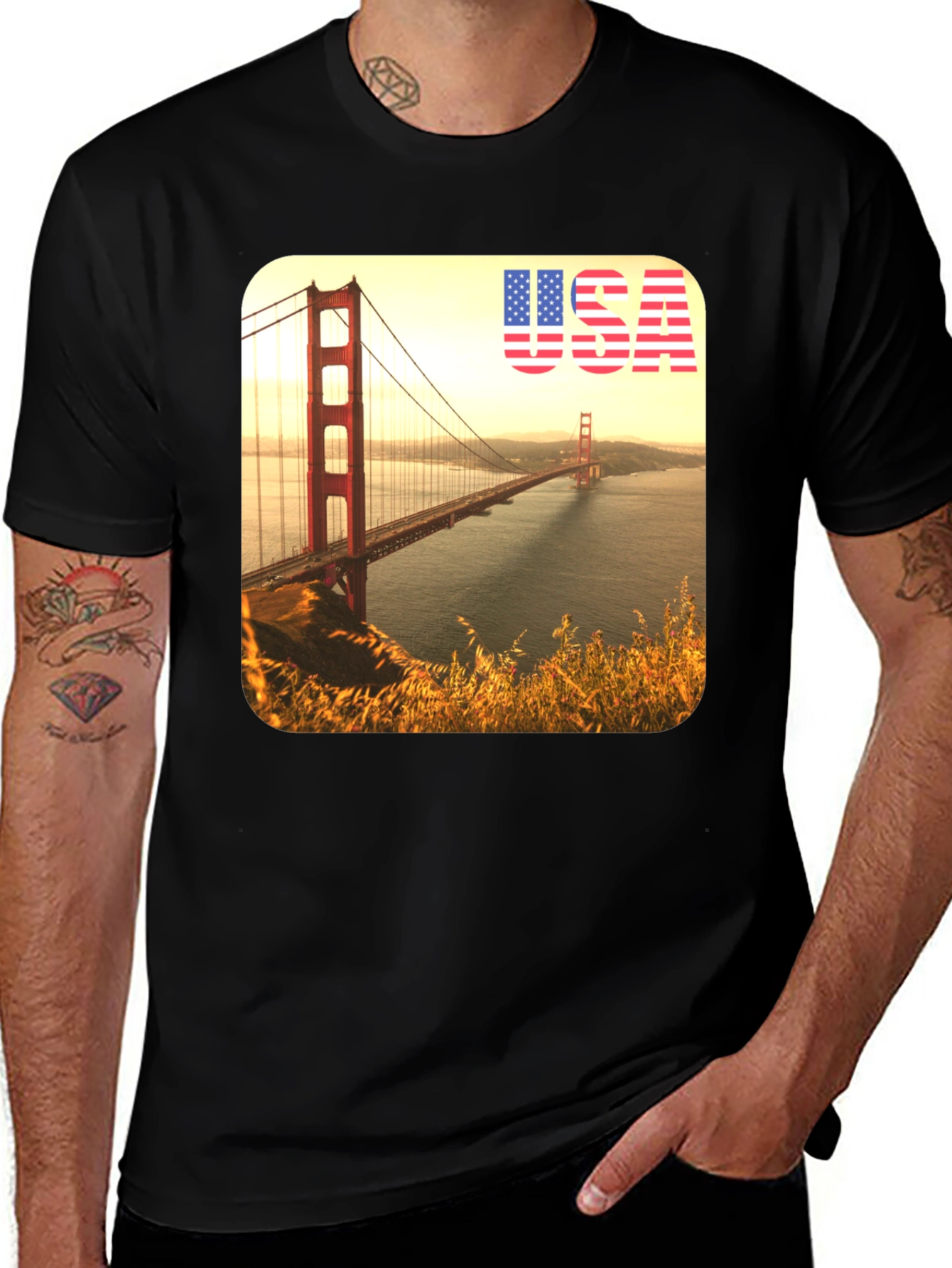 Variant 15 of Golden Gate Bridge USA Graphic Tee