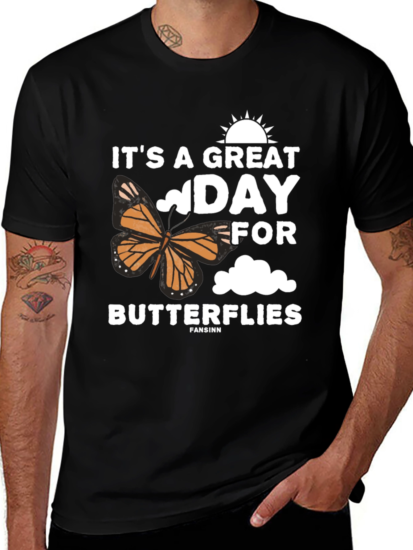 Variant 14 of It's a Great Day for Butterflies Black T-Shirt
