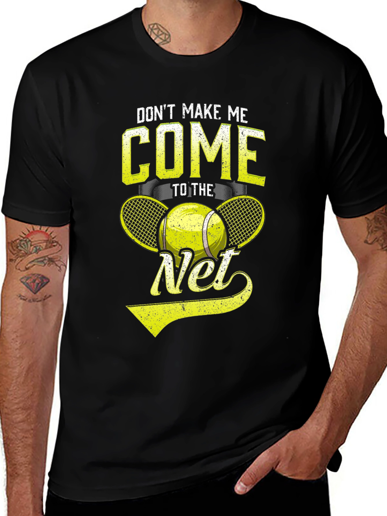 Variant 20 of Tennis T-Shirt - Don't Make Me Come To The Net