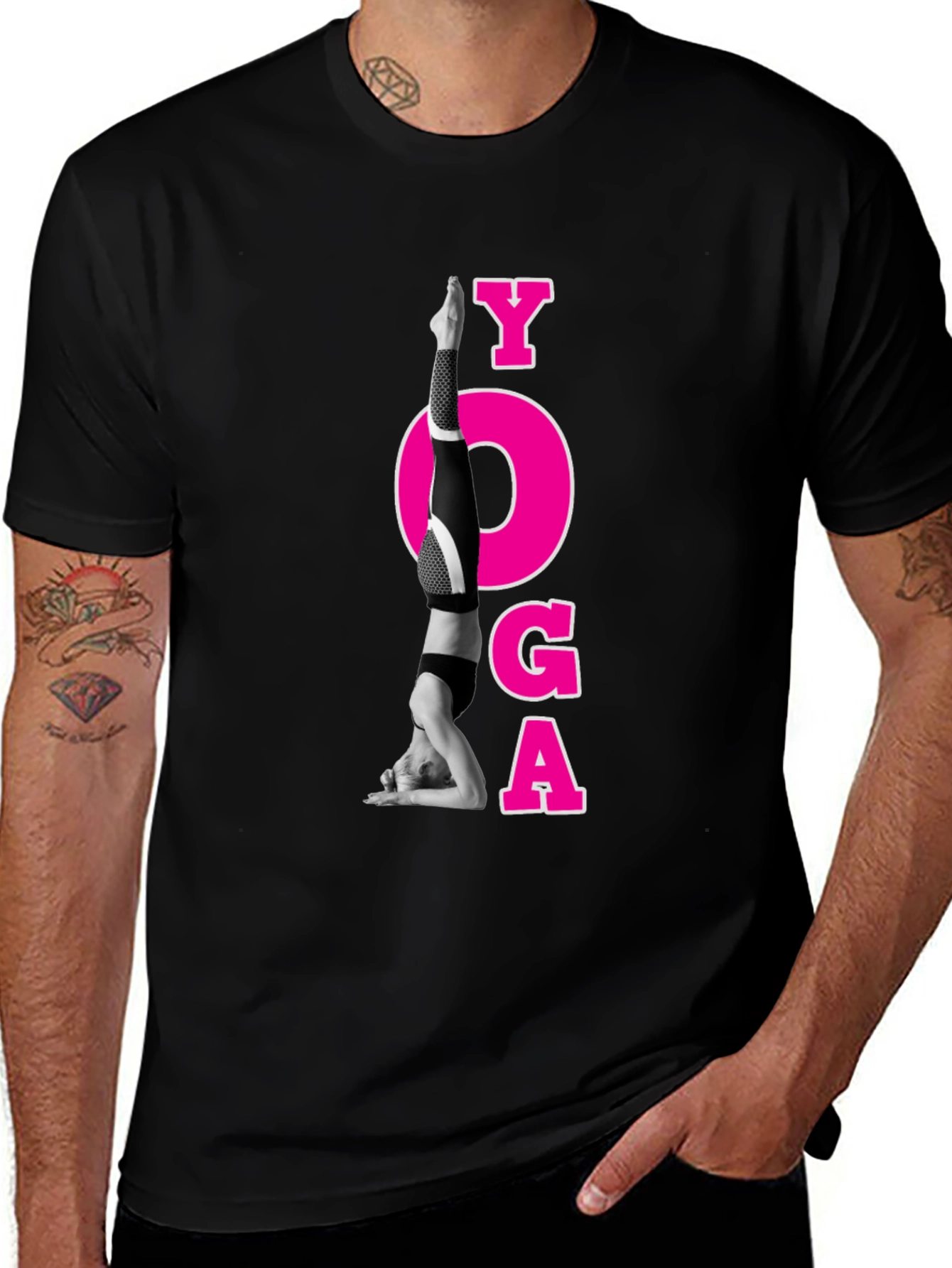 Variant 4 of Yoga Pose Graphic Black T-Shirt