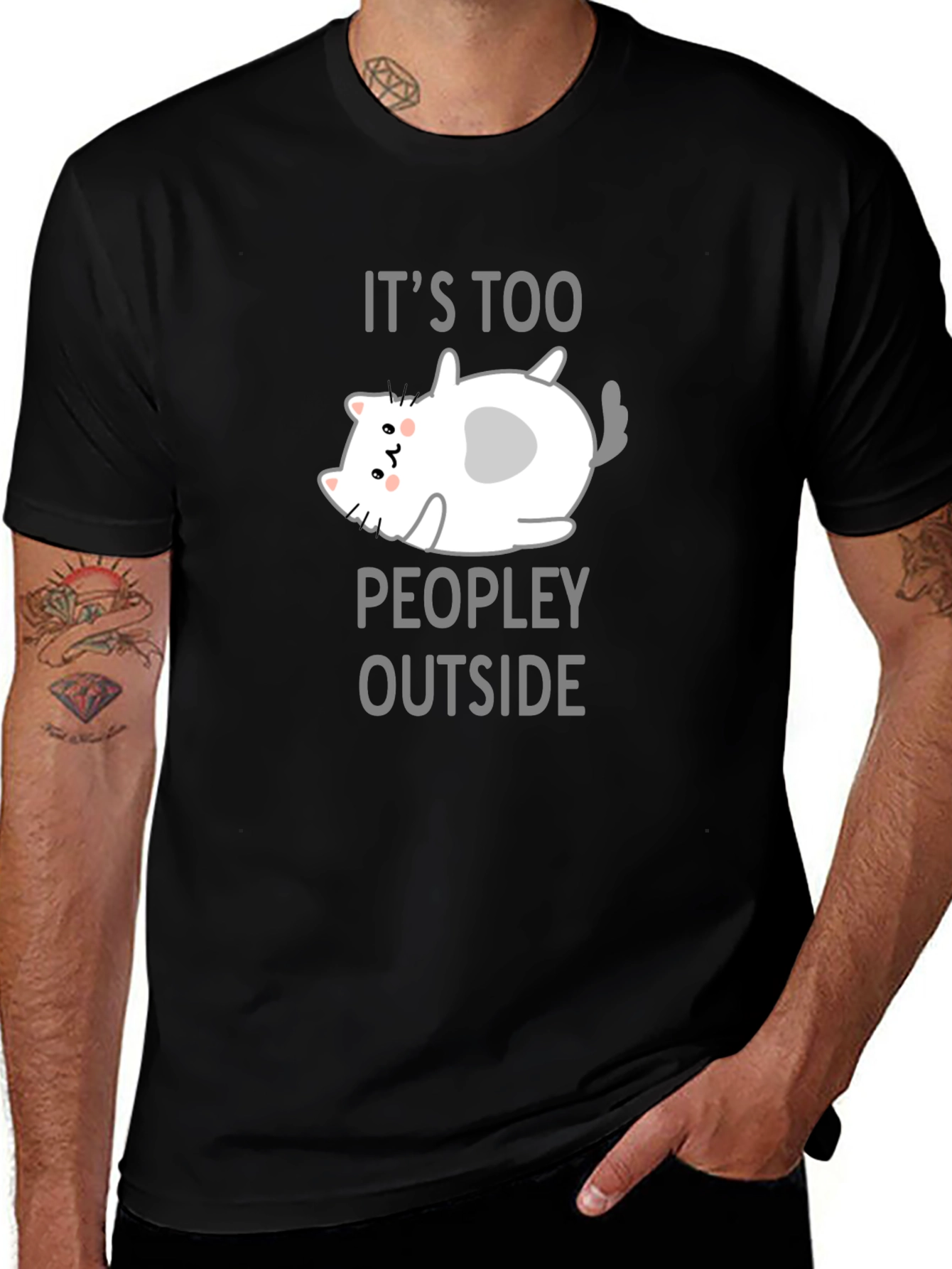 It's Too Peopley Outside Black T-Shirt