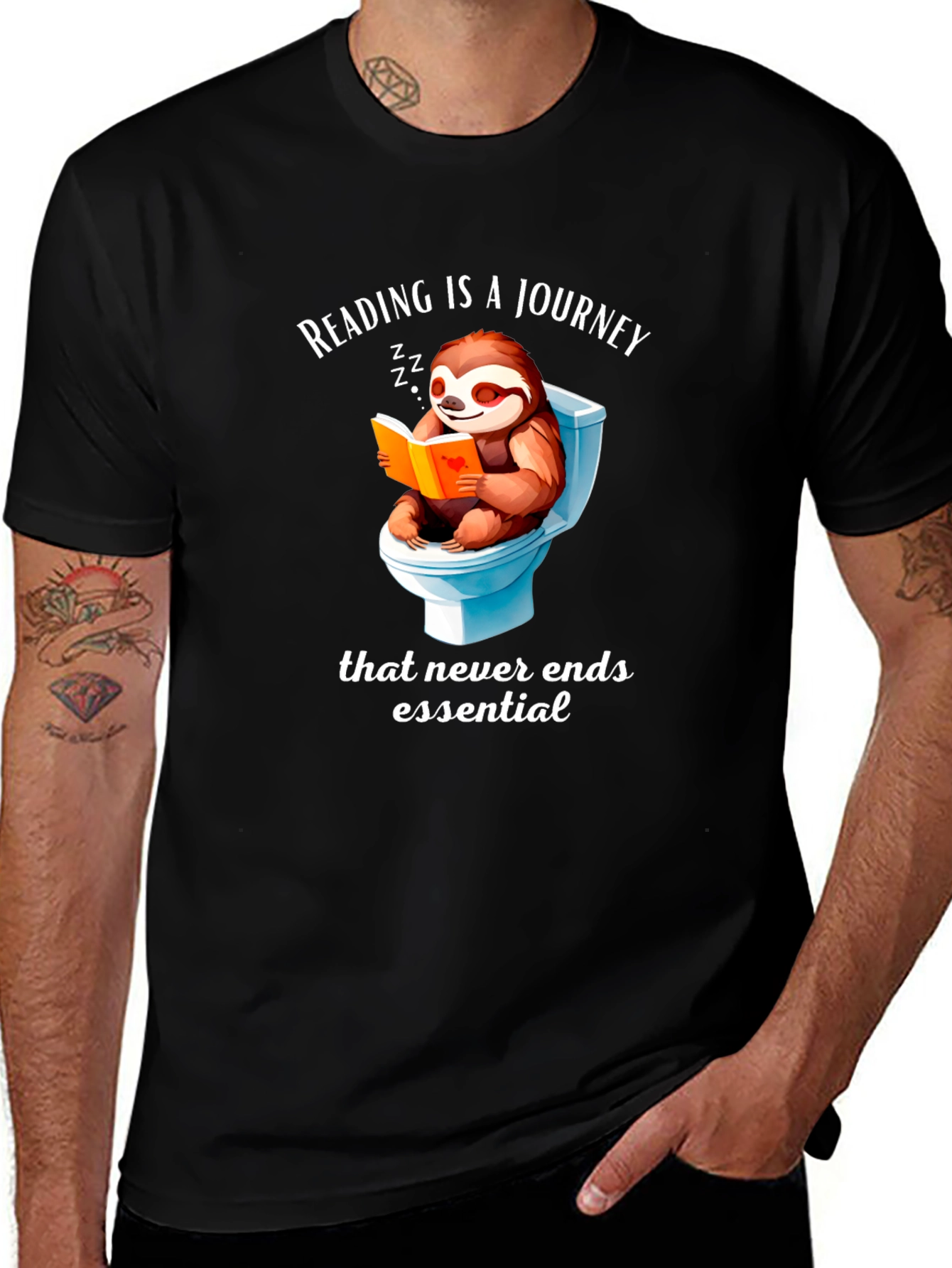 Variant 25 of Funny Sloth Reading T-Shirt