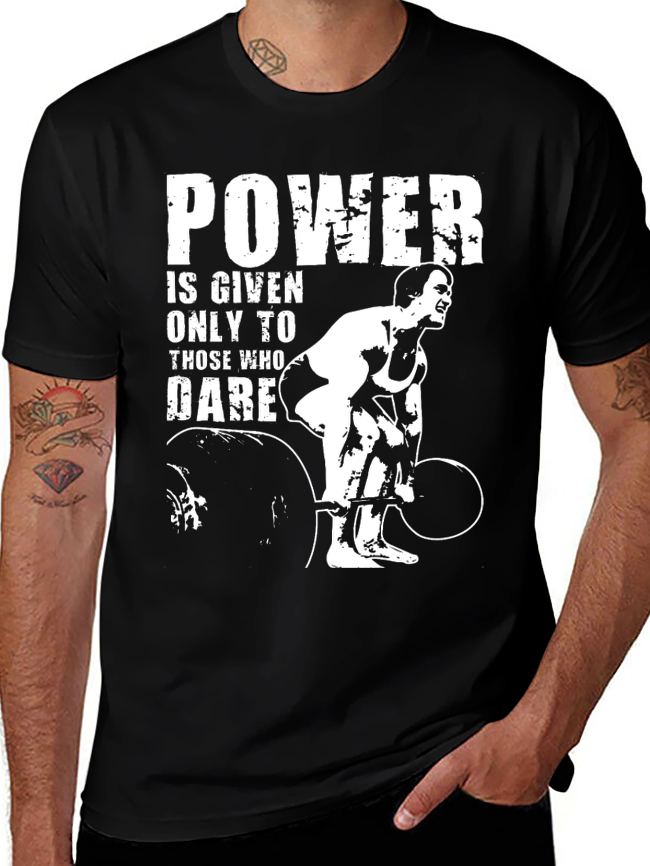 Variant 3 of Powerlifting Motivation T-Shirt: Dare to Lift!