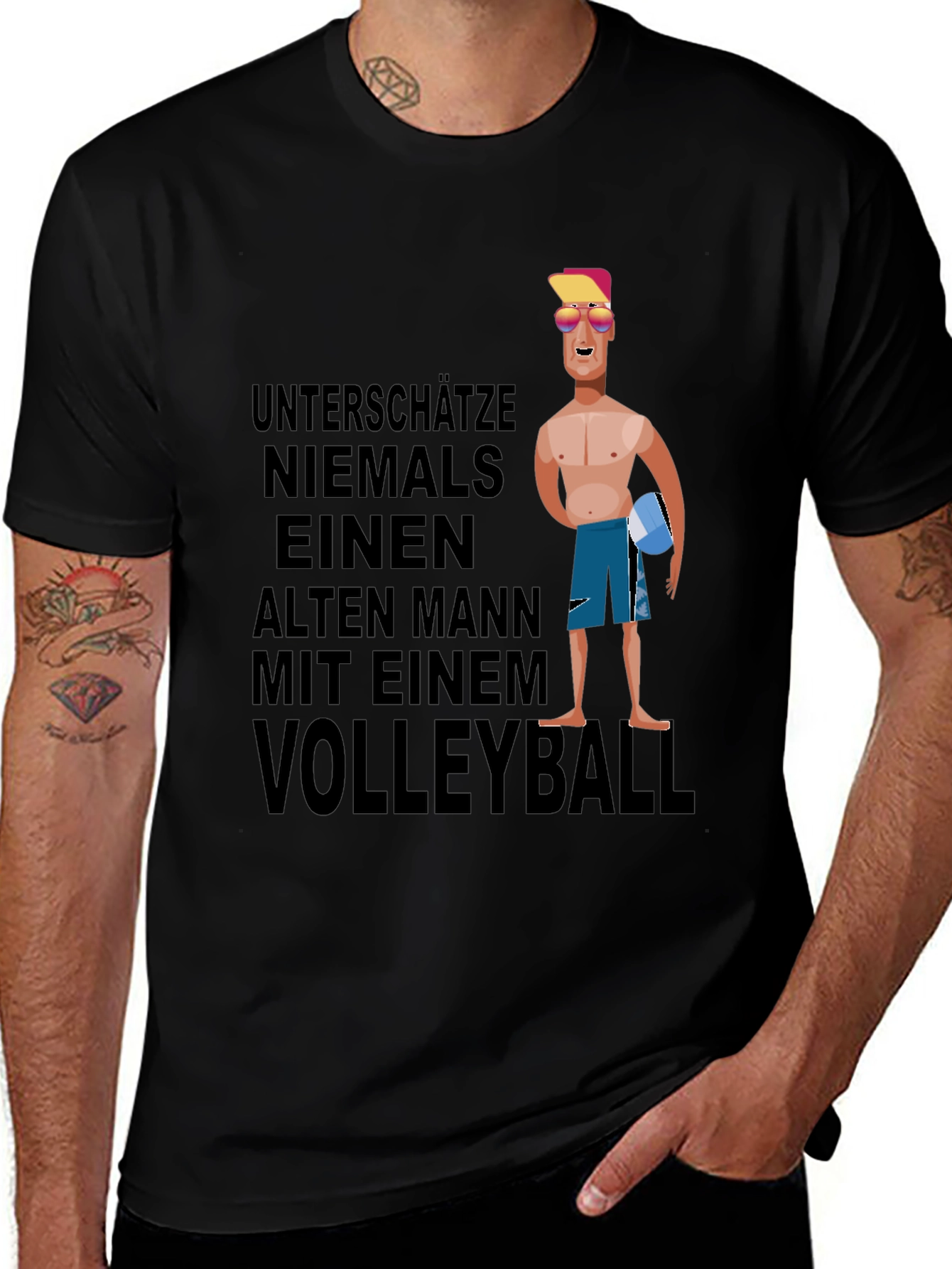 Variant 19 of Volleyball Old Man Graphic T-Shirt