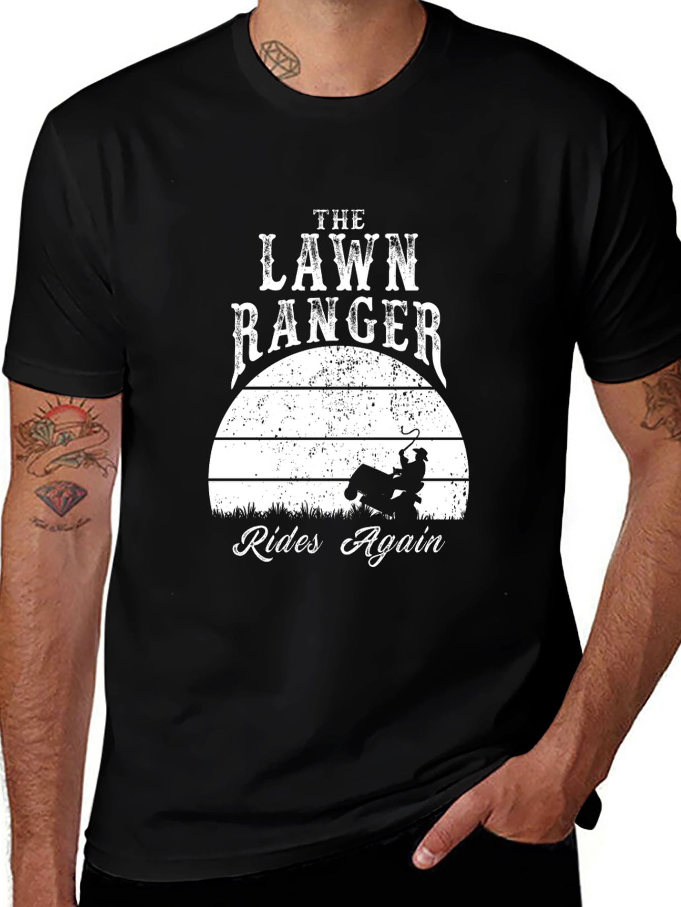 Variant 24 of Lawn Ranger Rides Again T-Shirt - Funny Gardening Tee