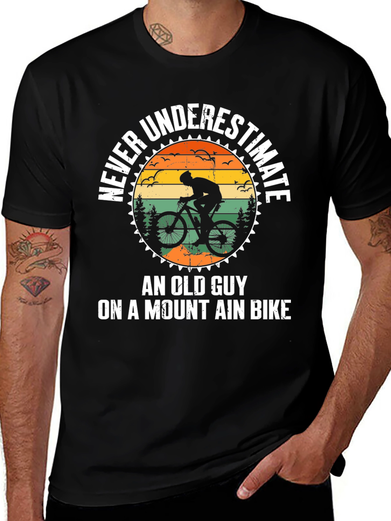 Never Underestimate An Old Guy Mountain Bike T-Shirt