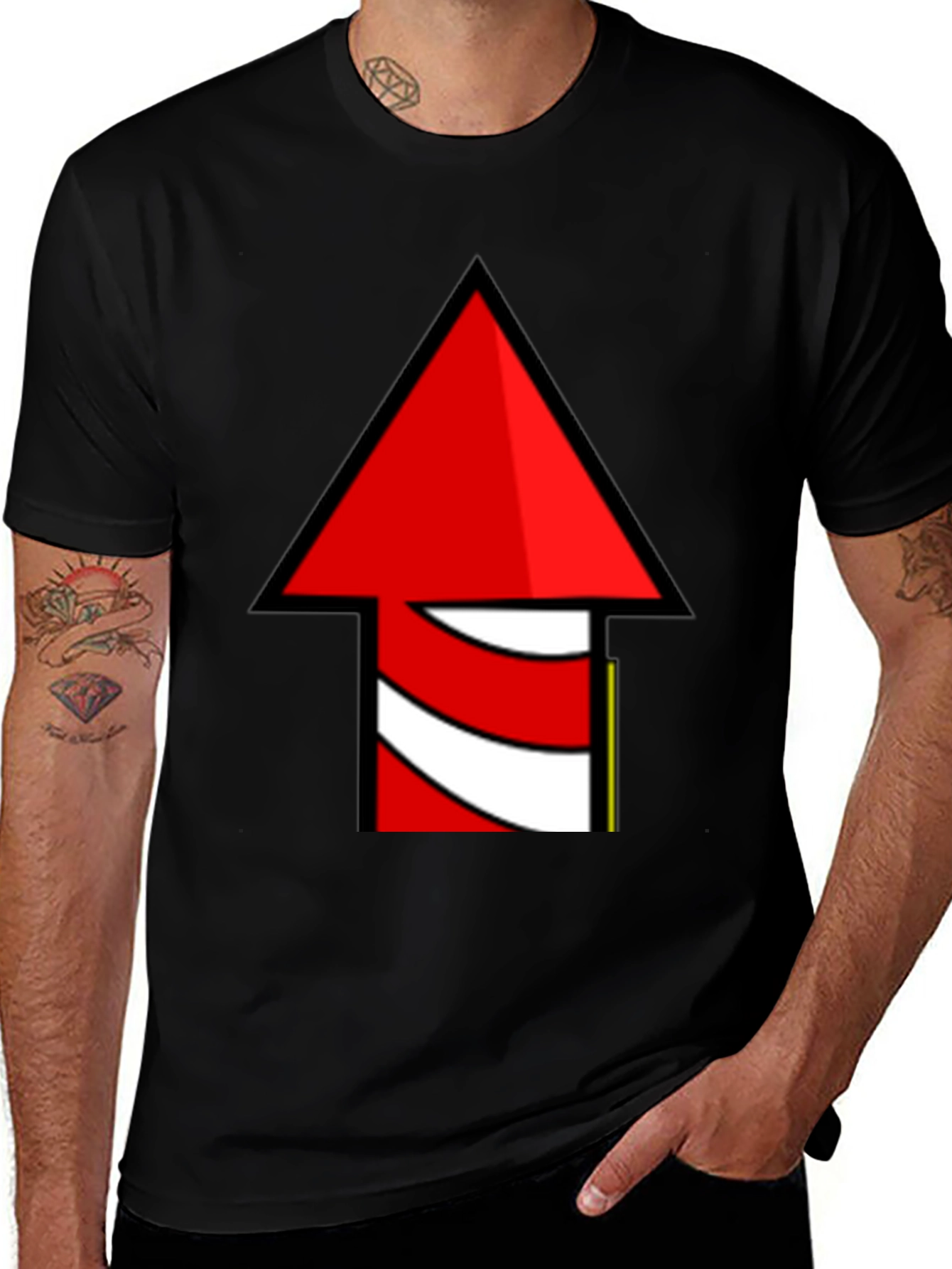 Variant 4 of Novelty Rocket Arrow Graphic T-Shirt