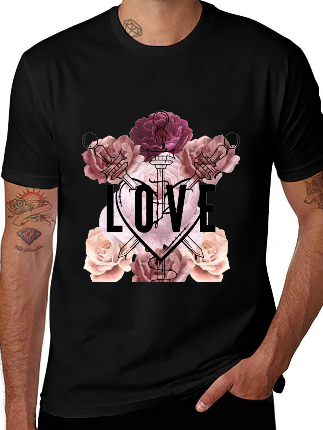 Variant 29 of Floral Love T-Shirt - Romantic Graphic Tee