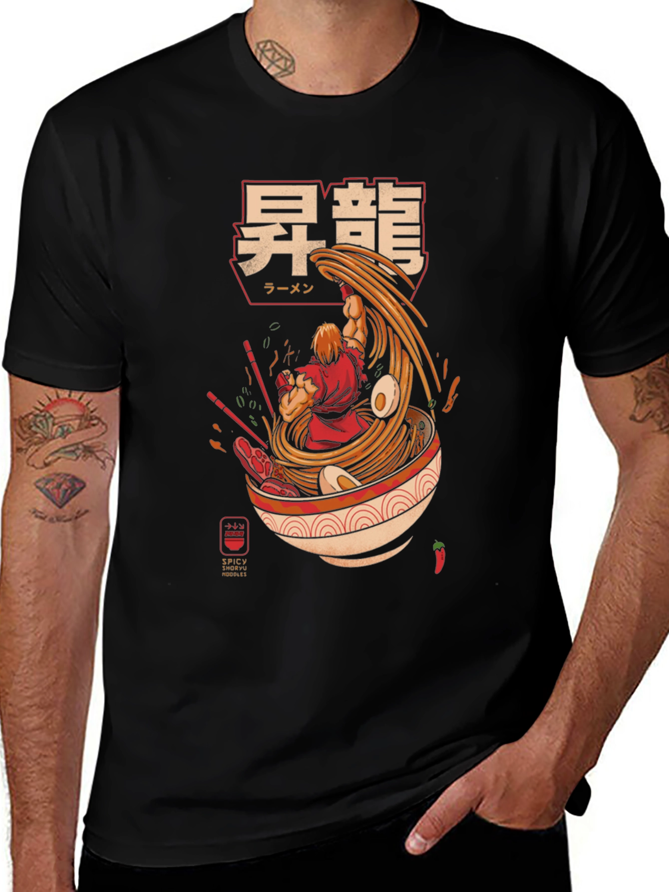 Variant 26 of Ryu Ramen Graphic Tee - Spicy Shoryu Noodles