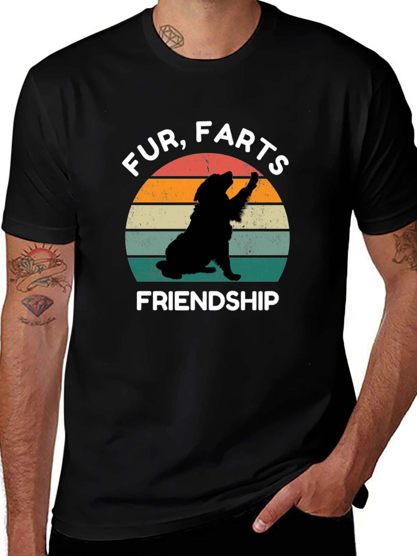 Variant 30 of Fur Farts Friendship Black T-Shirt