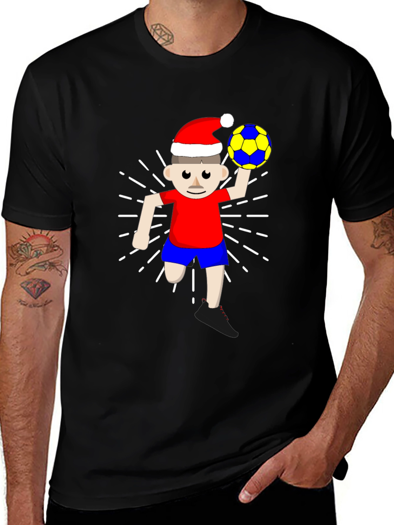 Variant 14 of Festive Soccer Player Graphic Tee
