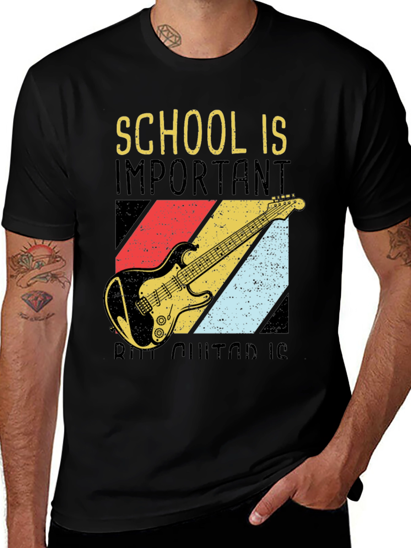 Variant 19 of School Is Important, But Guitar Is T-Shirt