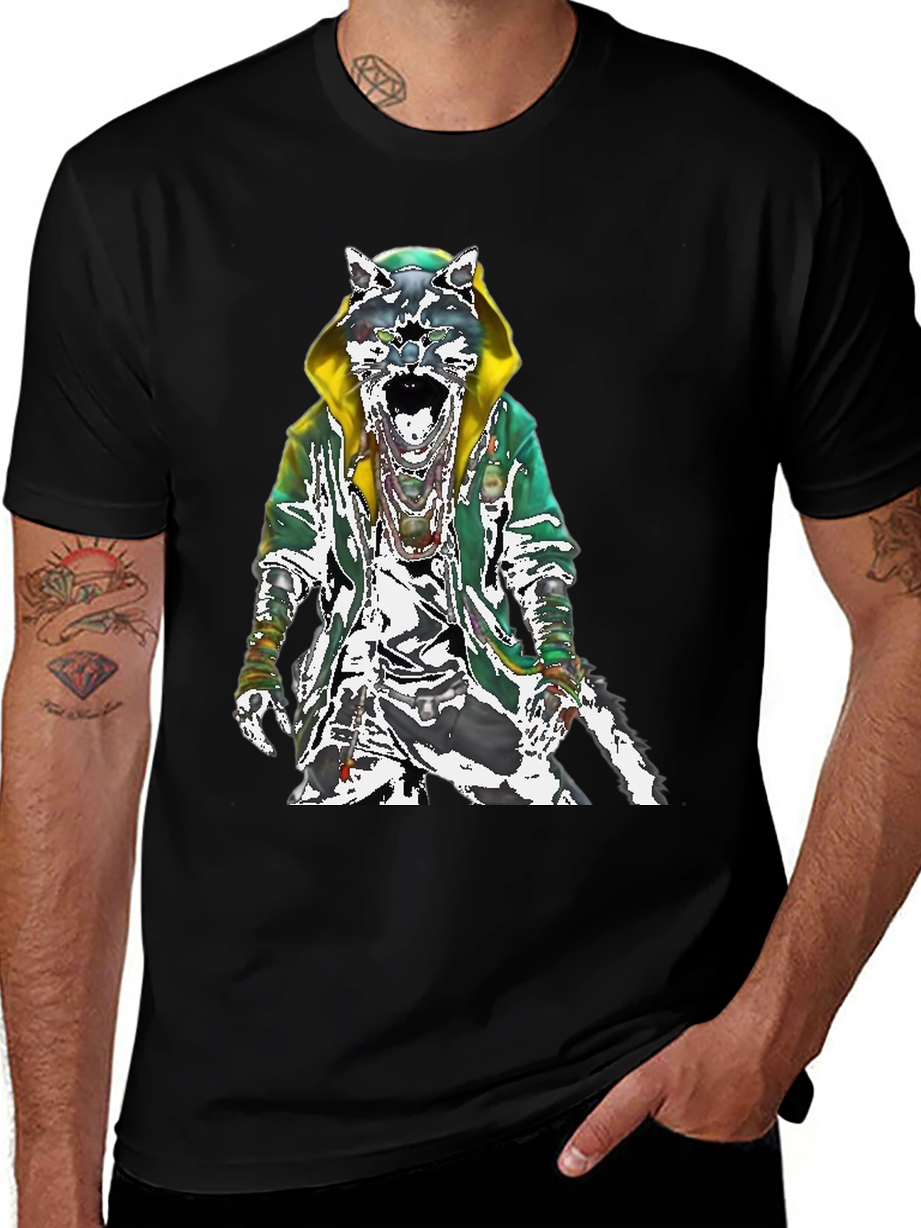 Variant 4 of Urban Wolf Graphic Tee - Street Style