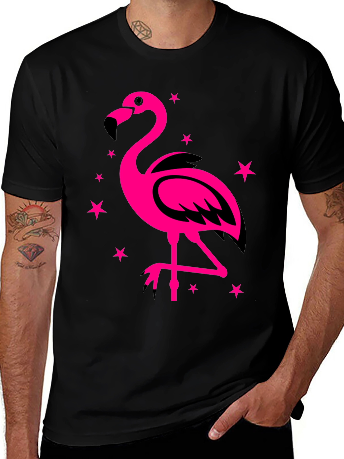 Variant 29 of Flamingo Graphic Tee - Funky Pink Bird Design!