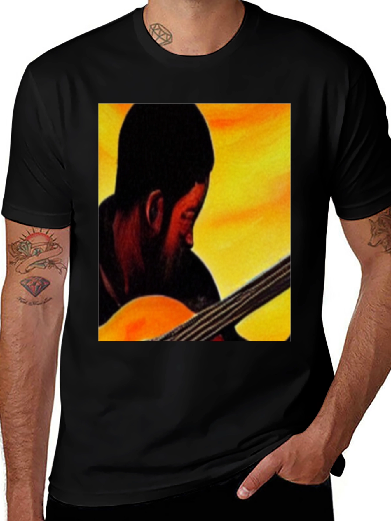 Variant 2 of Musician Graphic Tee - Black