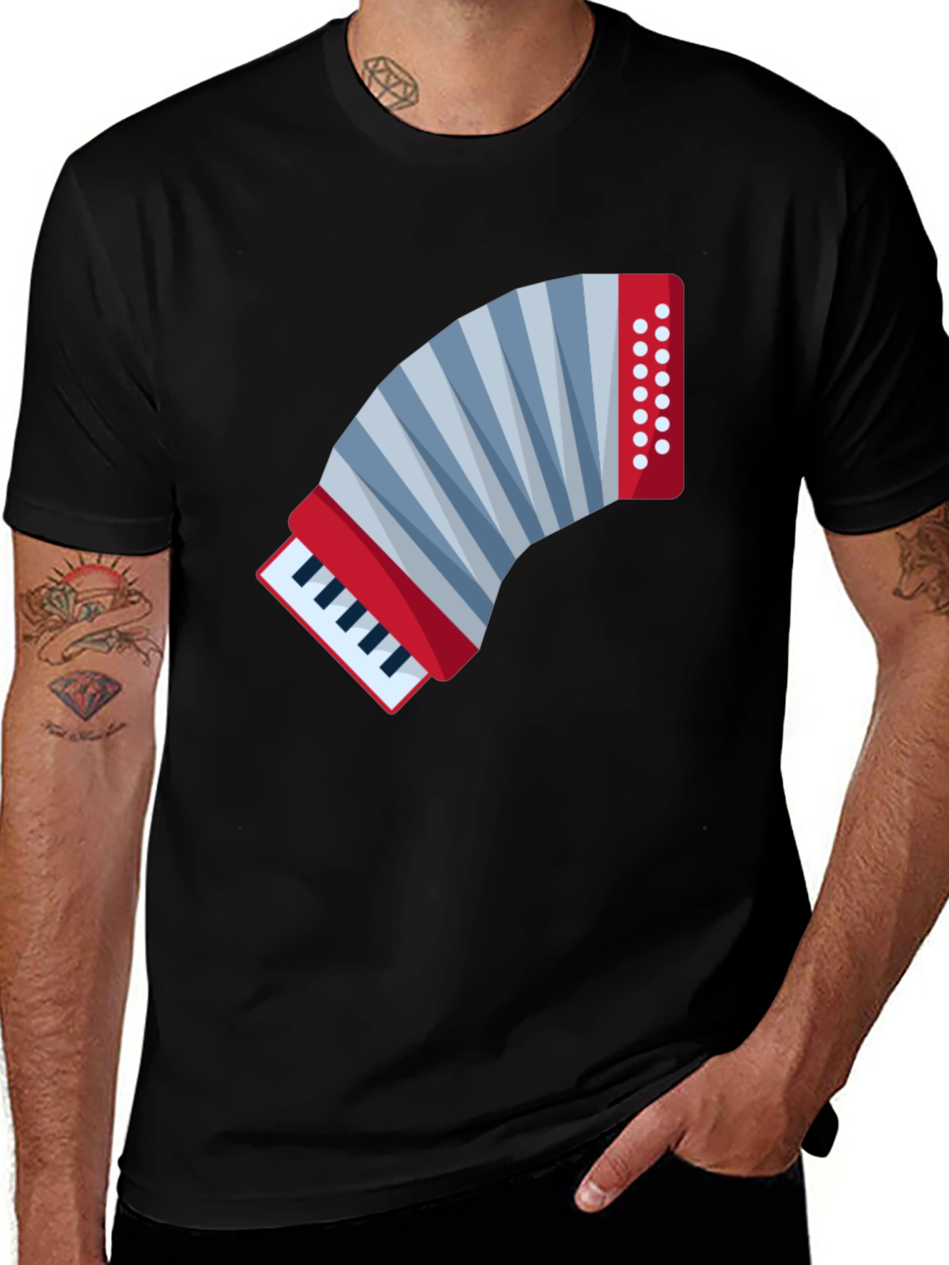 Accordion Graphic Tee - Musical Instrument Shirt
