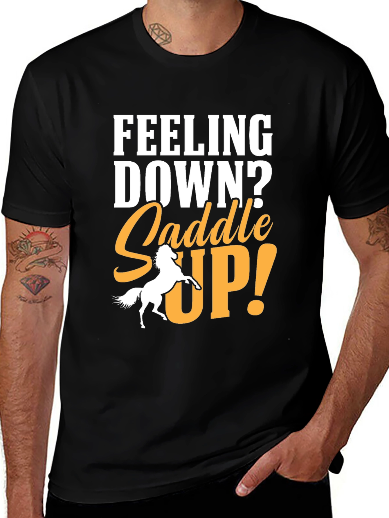 Variant 14 of Feeling Down? Saddle Up! Graphic T-Shirt