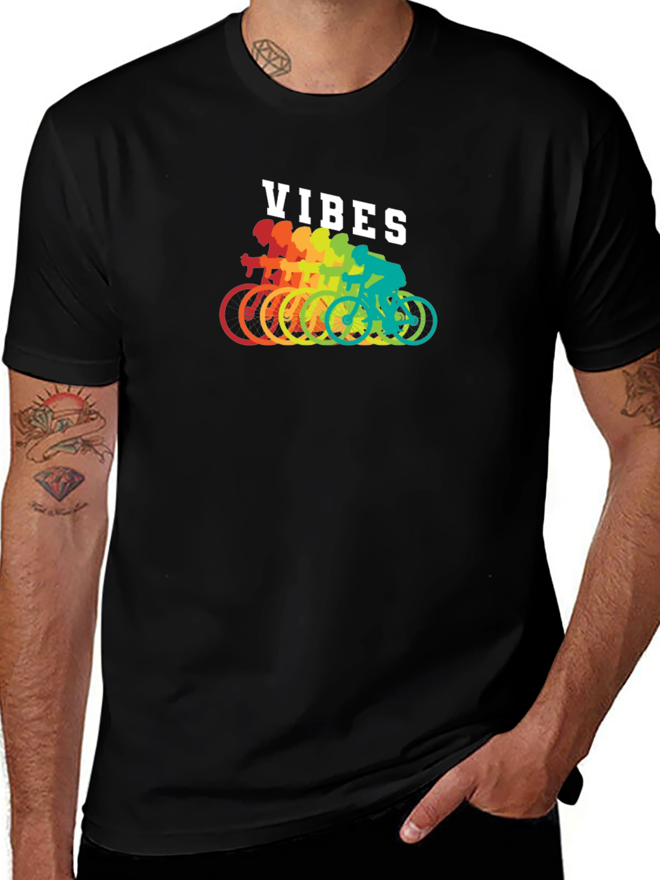 Variant 15 of Rainbow Cycling Vibes T-Shirt