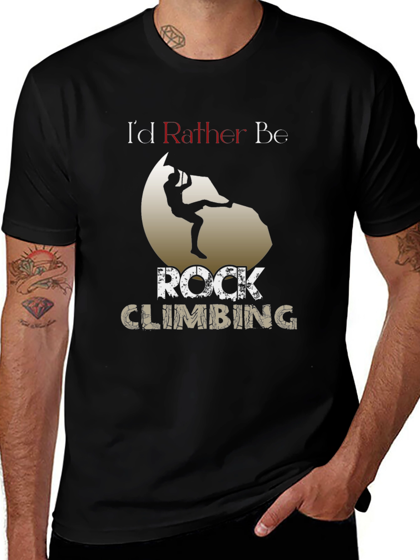 Variant 20 of Rock Climbing T-Shirt - I'd Rather Be