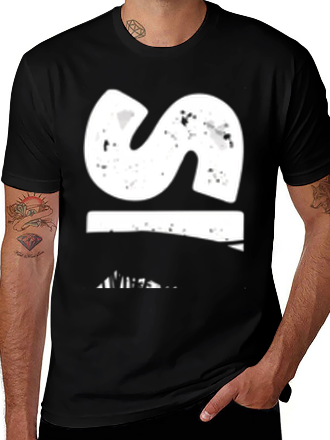 Variant 4 of Modern S Graphic Black Tee