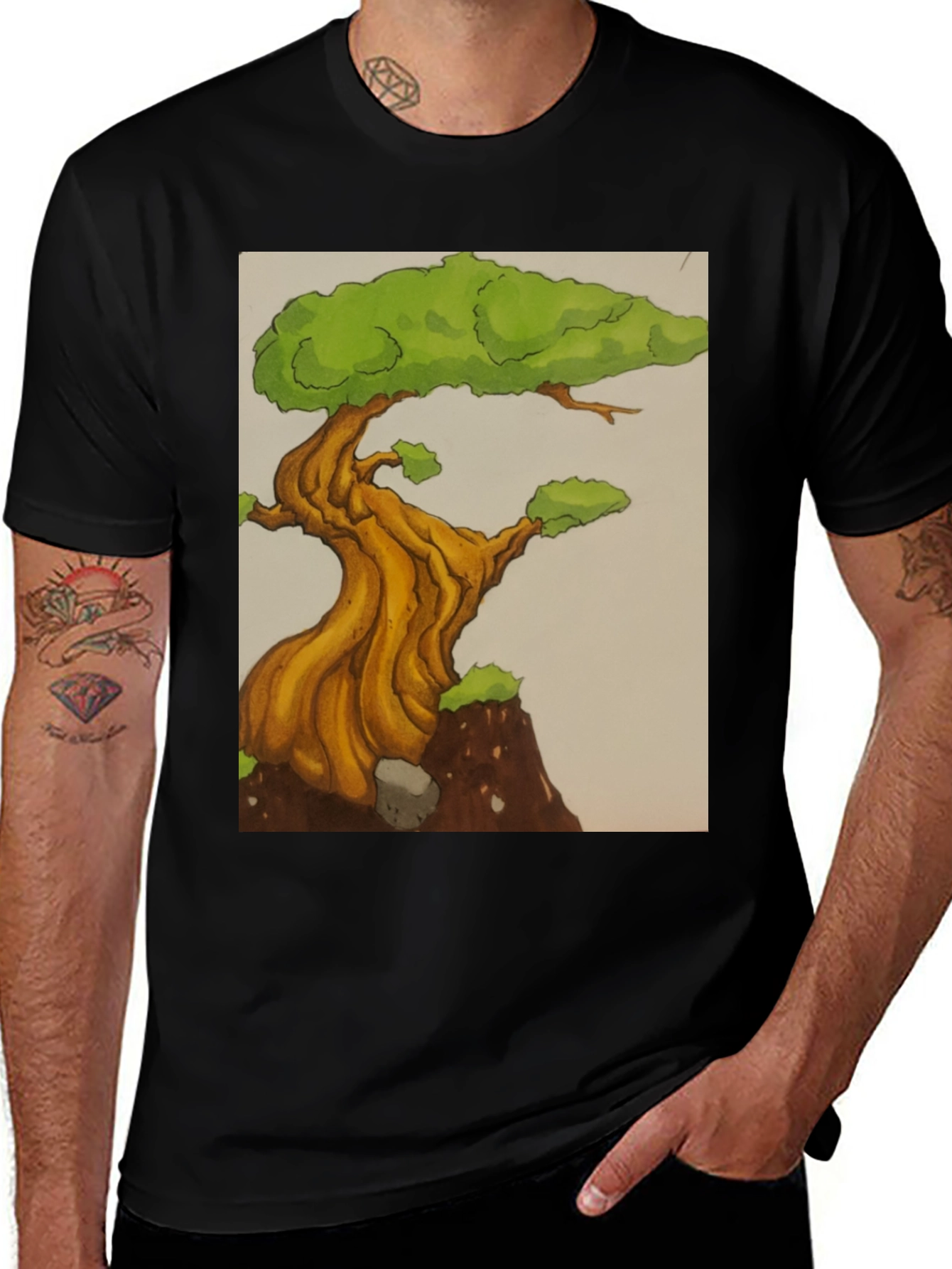 Variant 6 of Bonsai Tree Graphic Tee - Unique Design