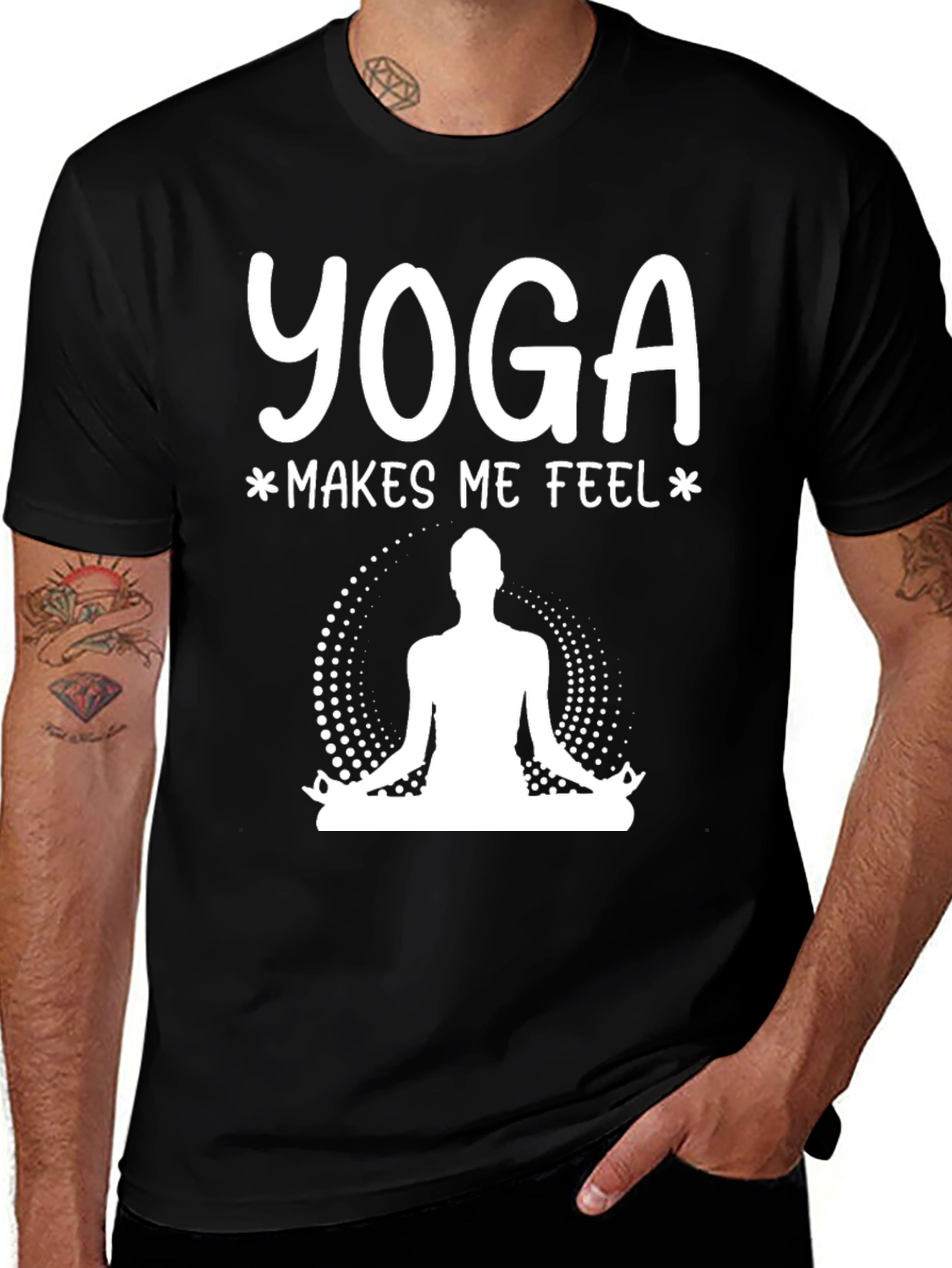 Variant 29 of Yoga Makes Me Feel T-Shirt - Meditation Tee