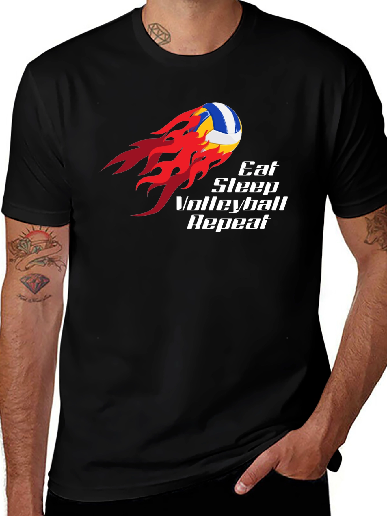 Variant 17 of Eat Sleep Volleyball Repeat Black T-Shirt
