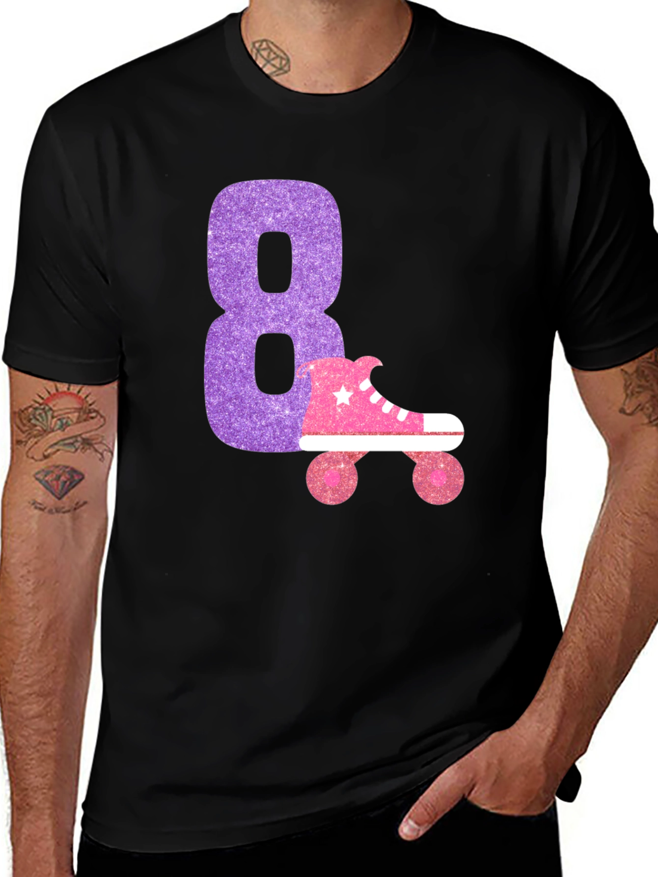 Variant 26 of Girls 8th Birthday Roller Skate Shirt