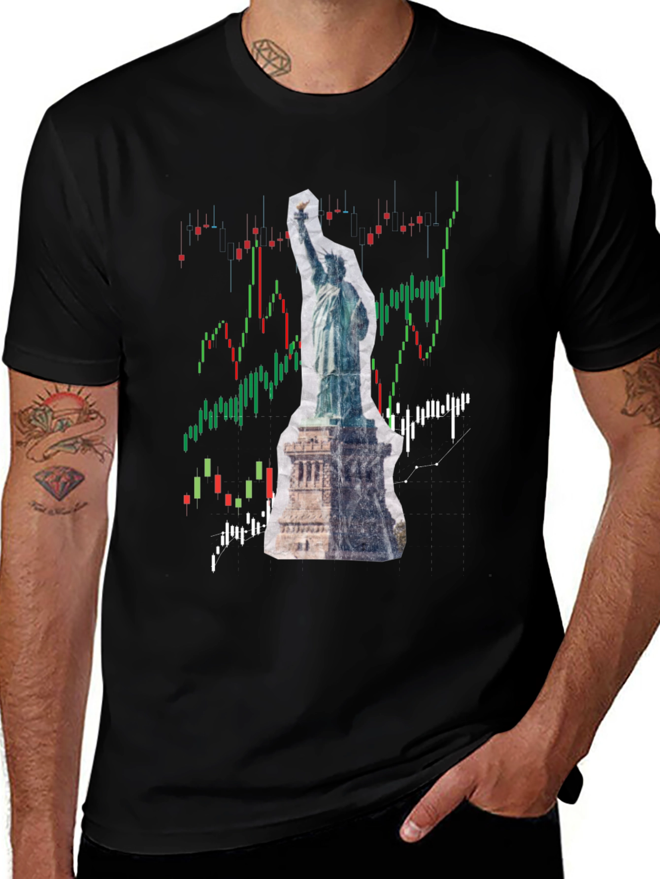 Statue of Liberty Stock Chart Graphic Tee