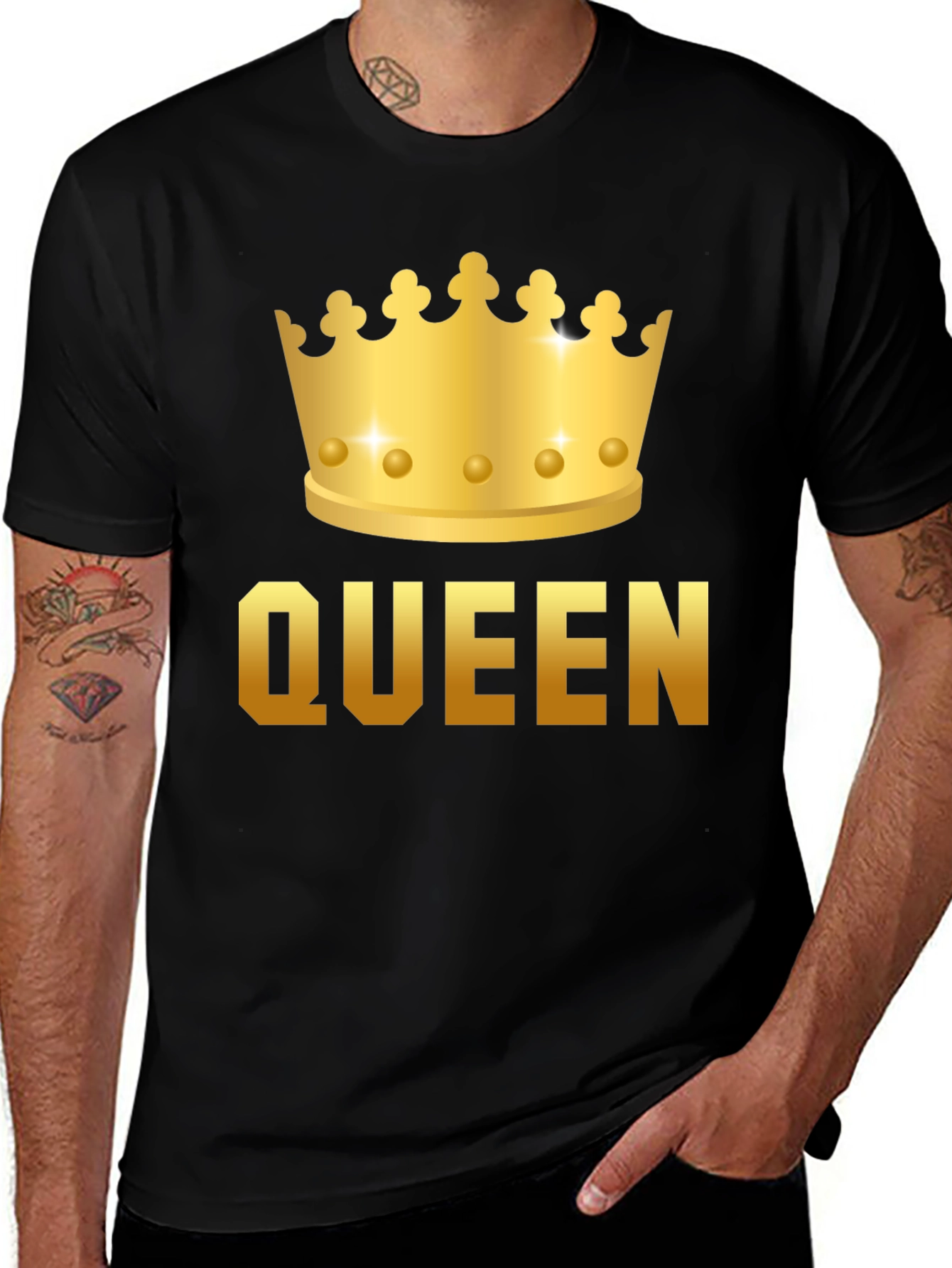 Variant 20 of Queen Graphic Tee - Gold Crown Design