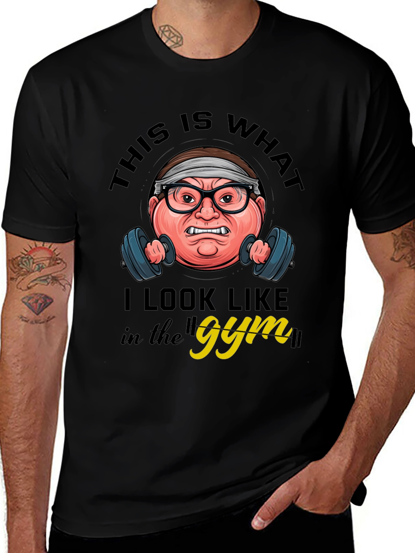 Black Gym Humor Graphic Tee - This Is What I Look Like main image