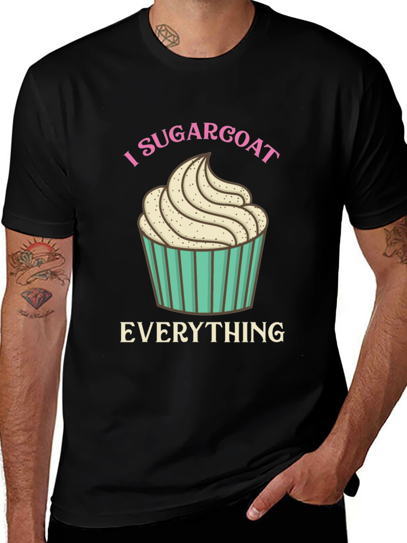 Variant 30 of I Sugarcoat Everything Graphic Tee - Novelty Cupcake T-Shirt